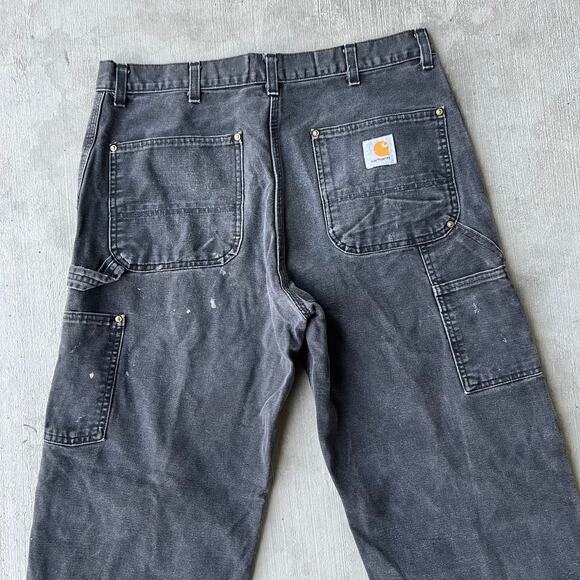 Vintage Y2K Carhartt black double knee work wear carpenter pants - Picture 10 of 10